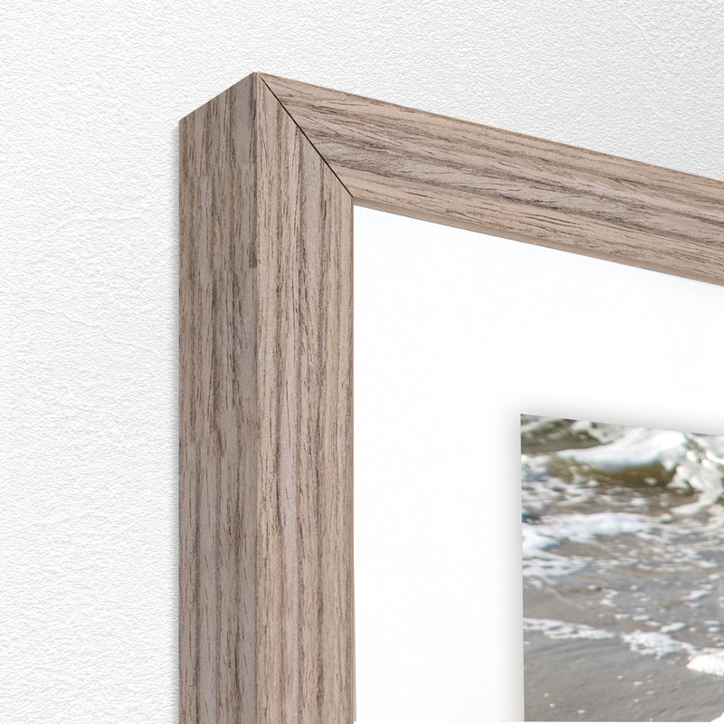 Seafoam, Brown Single Picture Framed Paper, White, 15" H x 20" W