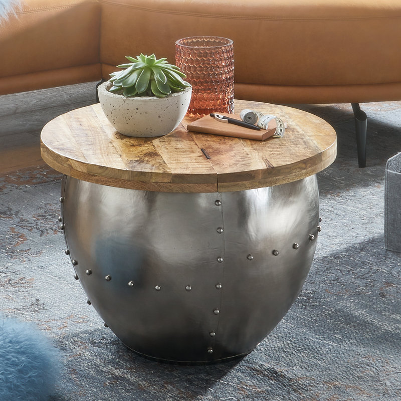 Pieper Solid Coffee Table with Storage, Silver