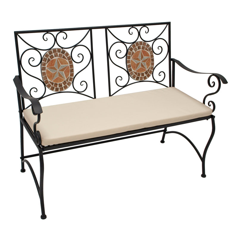 Rachit Steel Outdoor Bench, Beige