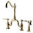 Kingston Brass Heirloom Two-Handle 3-Hole Deck Mount Bridge Kitchen Faucet with Brass Side Sprayer-65235176-126816754