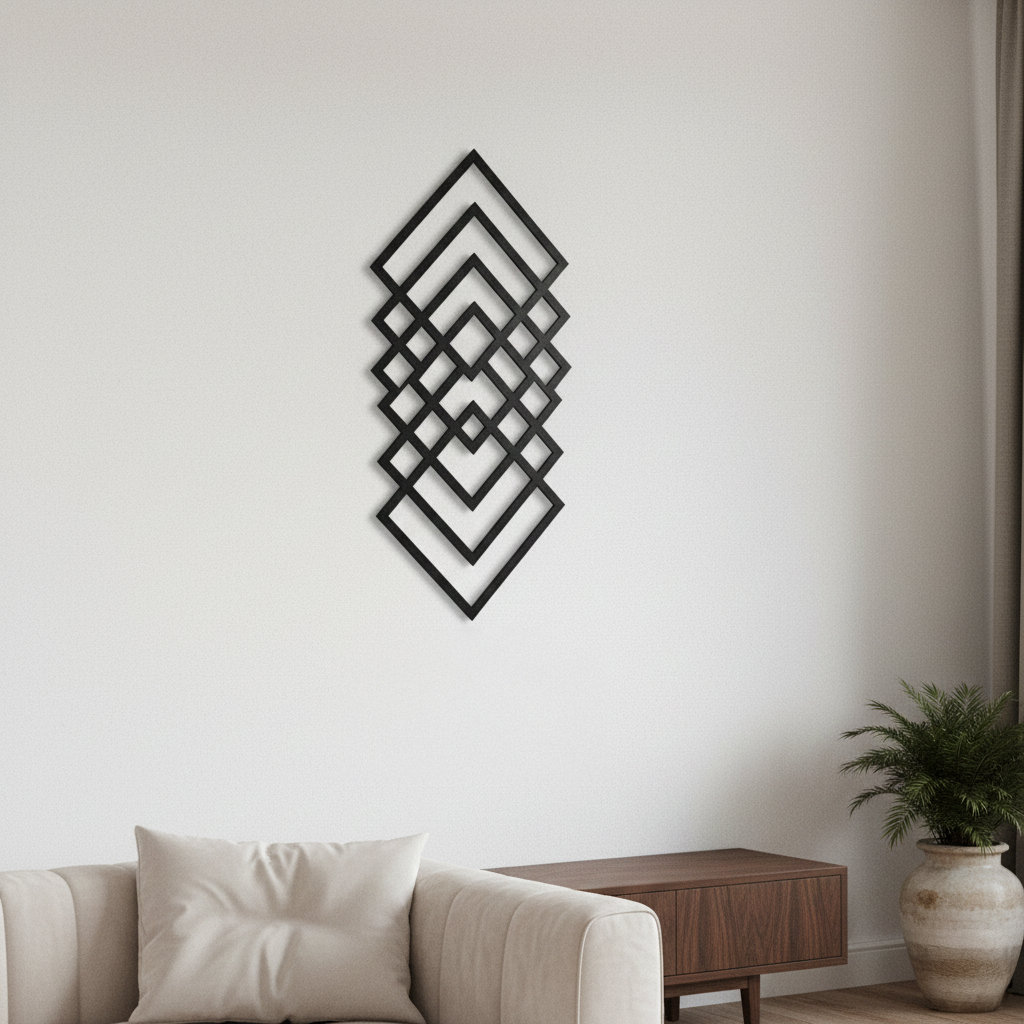 SpiritHome Abstract Geometric Metal Wall Décor | Wayfair