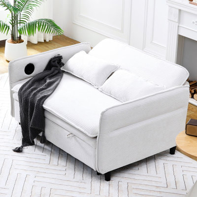 Beige Letter Striped Bed 65.99 Inches, With Placement Function On Handrail, Solid Wood And S - Shaped Spring Support 65.99-Inch In Beige, With Cup Holders, Adjustable For Different Postures