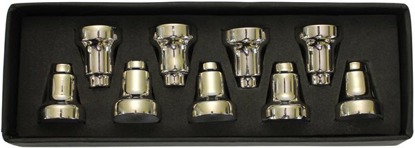 Tasses à giddush goutte, H 9 po x l 9 po x P 4 po, Argent