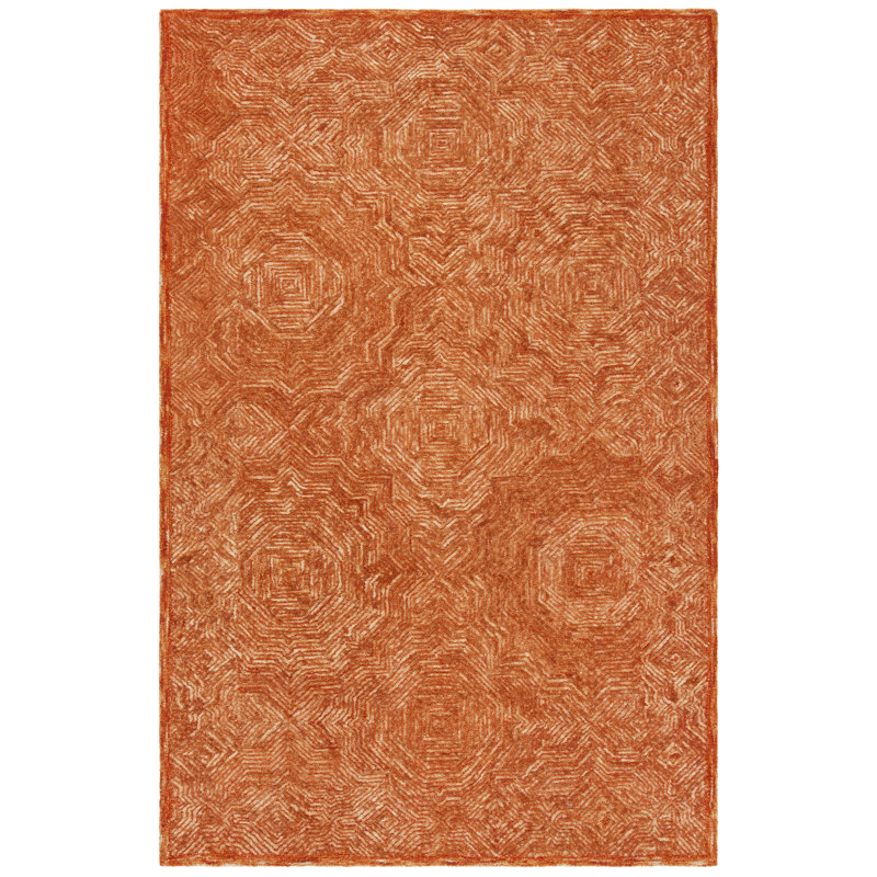 Ahmora Hand Tufted Wool Abstract Rug, Rectangle 4' x 6'
