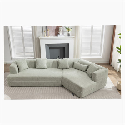 Canapé modulaire Melotti Boneless, canapé de style minimaliste moderne, rembourré, combinaison libre, tissu de fibres rondes, tissu anti-froissement, extension des dimensions