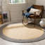 Tapis bleu / ivoire en jute / coton tissé à la main Doleman-575535484