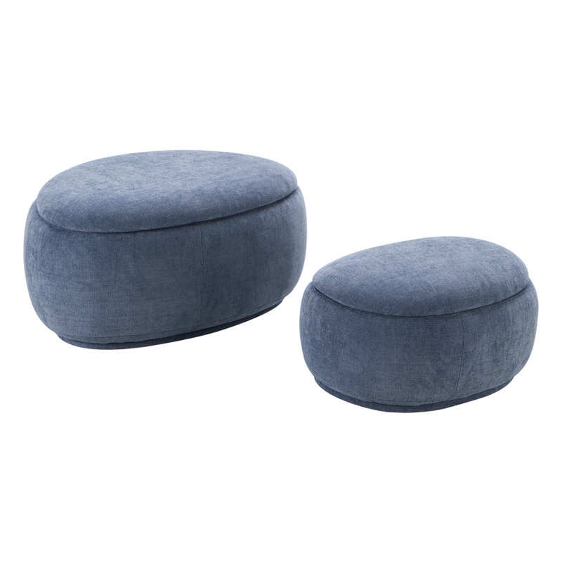Repose-pieds avec rangement Hoya , Joyce Navy Performance Basketweave