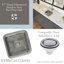 Brightwork Square Hammered Stainless 17" L x 17" W Bar Sink