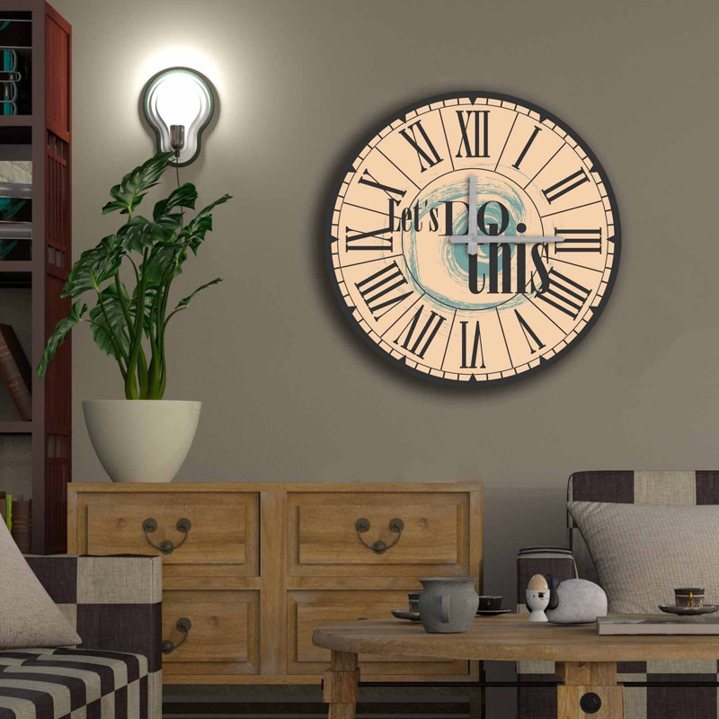 Horloge murale décorative élégante, 19,7 po de diamètre, 100% panneau de fibres à densité moyenne avec une épaisseur de 0,2 po | Nécessite 1 pile AA (non incluse) | Parfait pour la décoration intérieure, l'esthétique moderne et l'élégance intemporelle