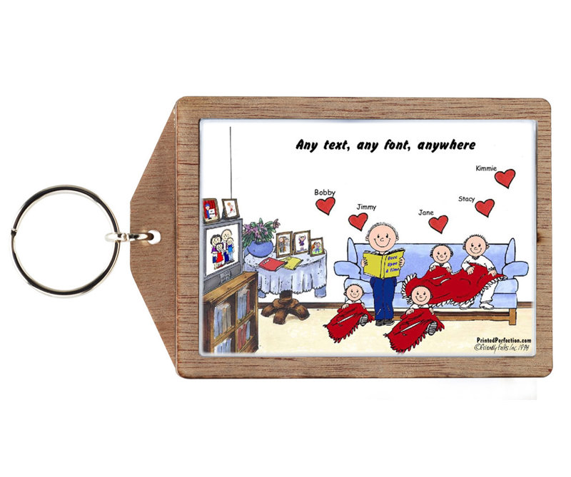 Personalized Little Angels - 4, with Male Wooden Key Chain, Yes