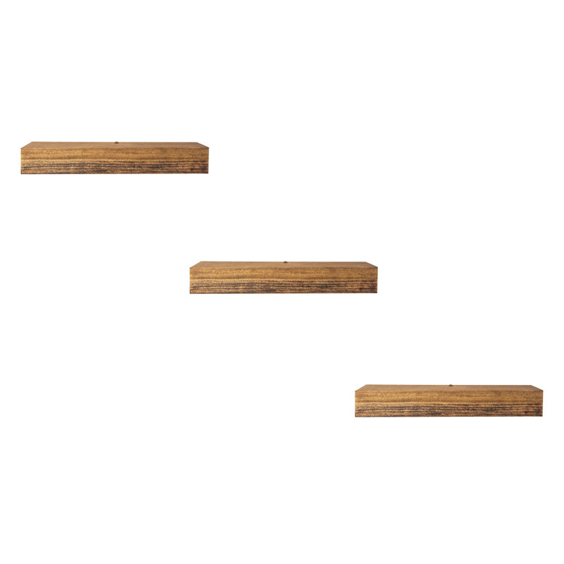 Rayne Poplar Floating Shelves, 4" H x 64" W x 5" D