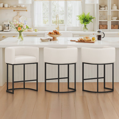 Tabouret de comptoir rembourré 26 "avec structure en métal Jessica