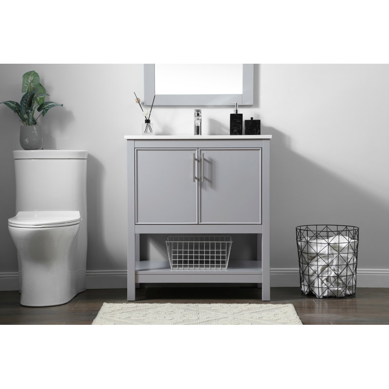 Ensemble de meuble-lavabo simple 30 po Everett, Gris
