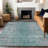 Premium Machine Washable Prisco Teal Rug-1436657161