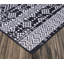 Tapis intérieur / extérieur en polypropylène tissé à la machine rectangulaire en noir / blanc-713896743