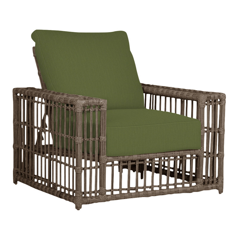 Newport N-Dura Resin Wicker Outdoor Woven Recliner, Pas de soudure, Forêt de lin, Toile de jute Newport # 66