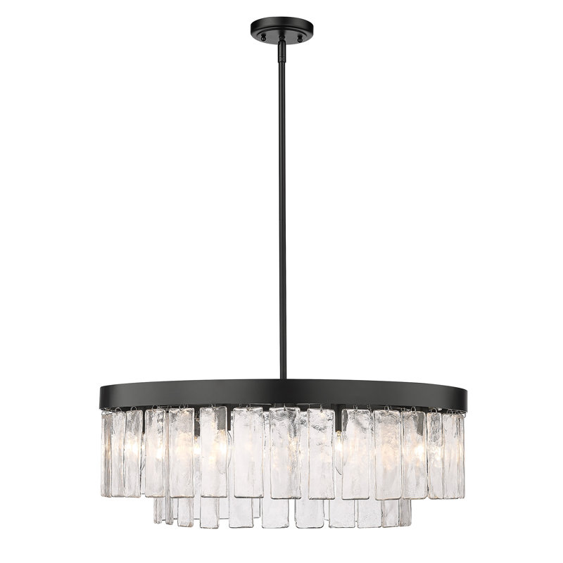 Rodrico 9 - Light Steel Dimmable Geometric Chandelier, Black