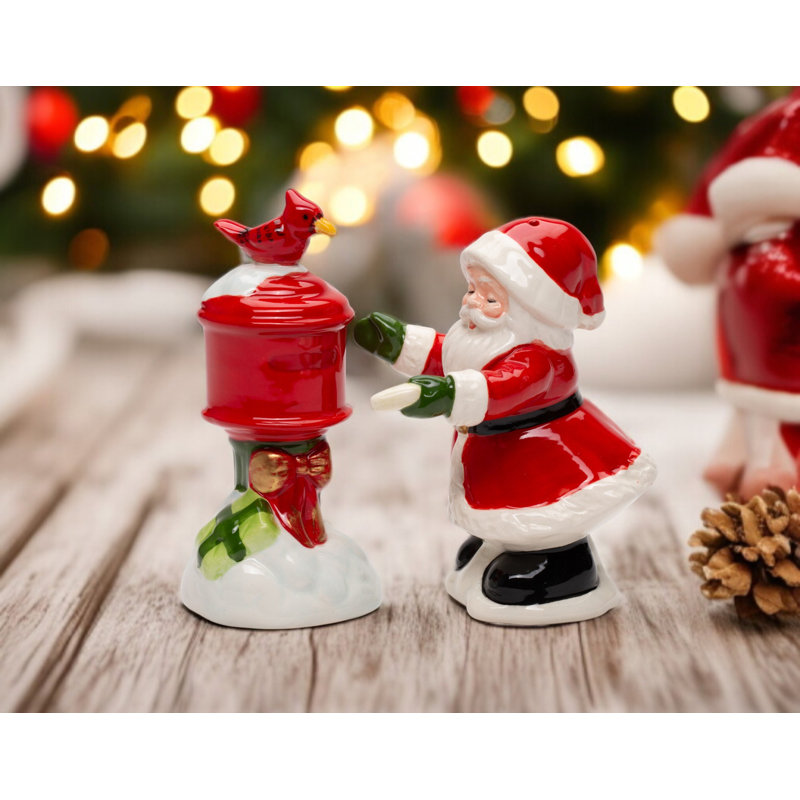 Santa Checking Mail Salt And Pepper