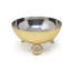 Small Salad Bowl Silver Inner Outer With Ball Legs - 9.1"D-1473880950
