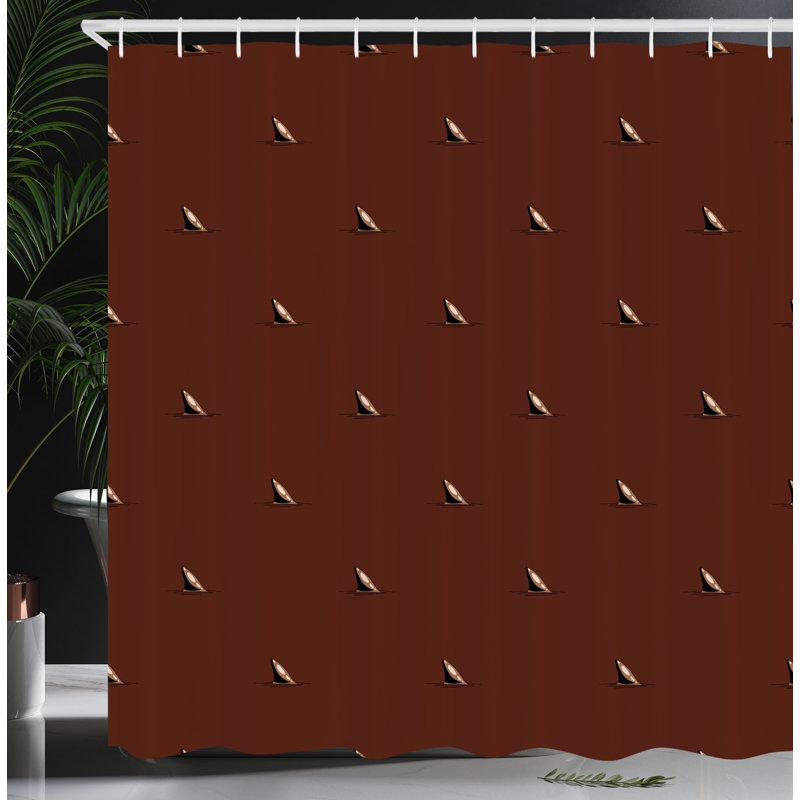 Shower Curtain with Hooks Included, 75"H x 69"W, Seal Brown
