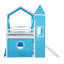 Lit mezzanine avec tente et tour Blue Slide