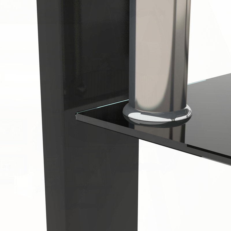 Table basse rectangulaire en verre trempé à 2 couches - transparent, 38,6 po