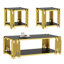 Table basse rectangulaire à 2 niveaux en verre trempé L 51 po x l 27,5 po Tonasia