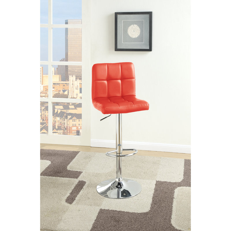 Tabouret de bar en rouge, chrome