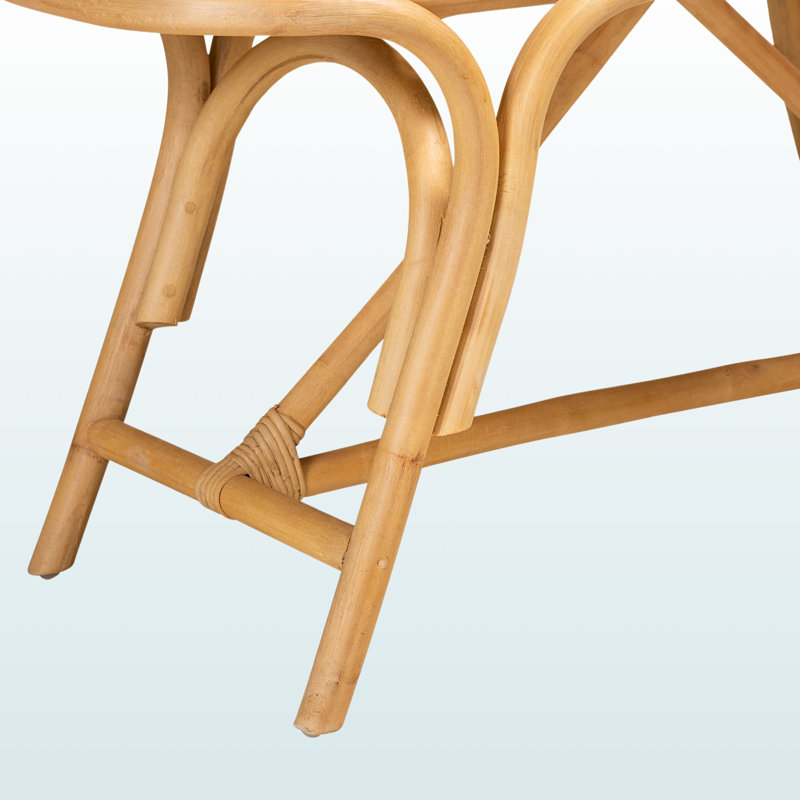 Banc bohème moderne en rotin brun naturel H 17,83 po x l 38,33 po x P 14,84 po Zaria