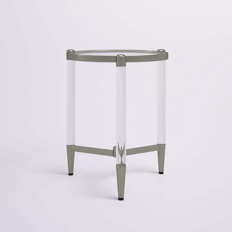 Table de bout en verre à 3 pieds
