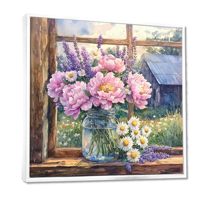 Art mural sur toile Durene Blush, Impression encadrée flottante, H 30 po x l 30 po, Blanc
