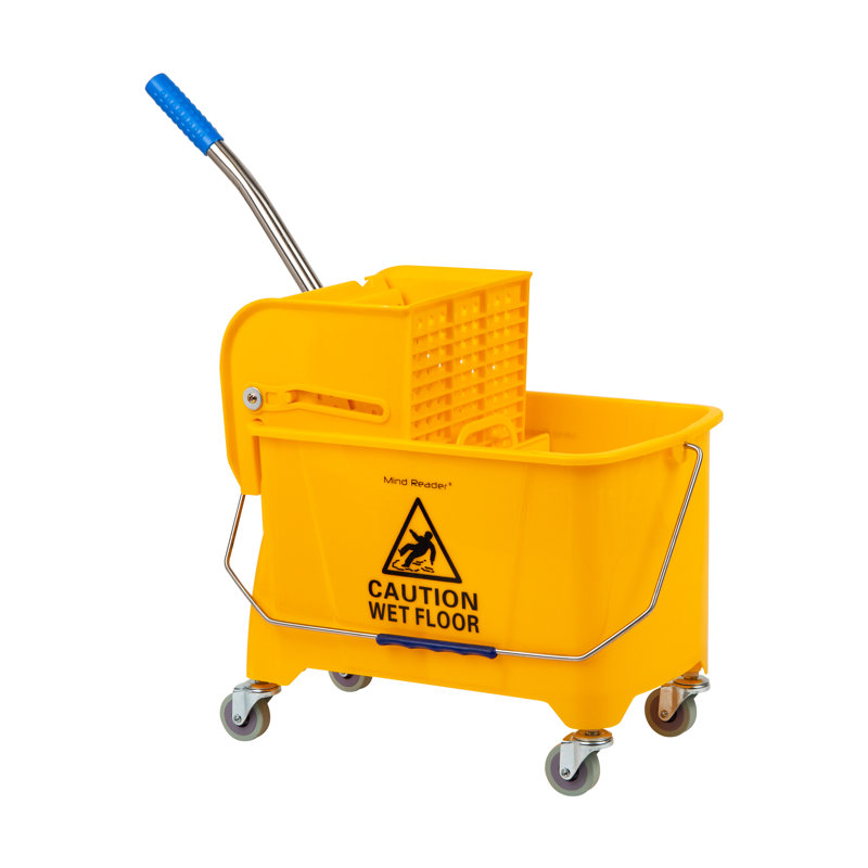 Mind Reader Bucket with Wringer and Mop Set, 22 Qt (5.5 Gallon), Floor Cleaning, Wheels