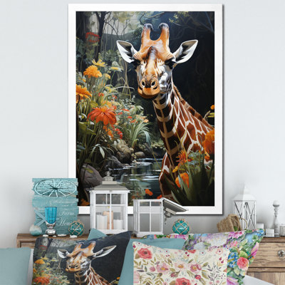 Girafe élégante girafe pastorale I - animaux, art mural salon
