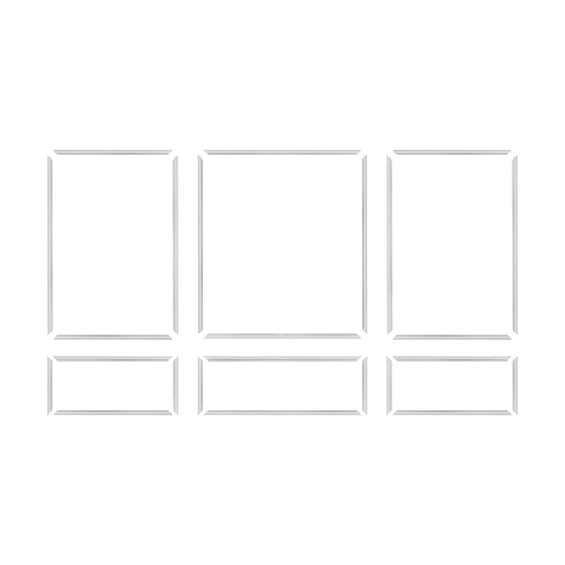 Outwater White Pre-Made Wainscoting & Accent Wall Panel Frame Kit – Paintable, Peel & Stick, Ready-To-Install DIY Panels Designed For 14Ft To 16Ft Walls