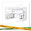 Lit mezzanine double avec bureau et tablettes-985079076