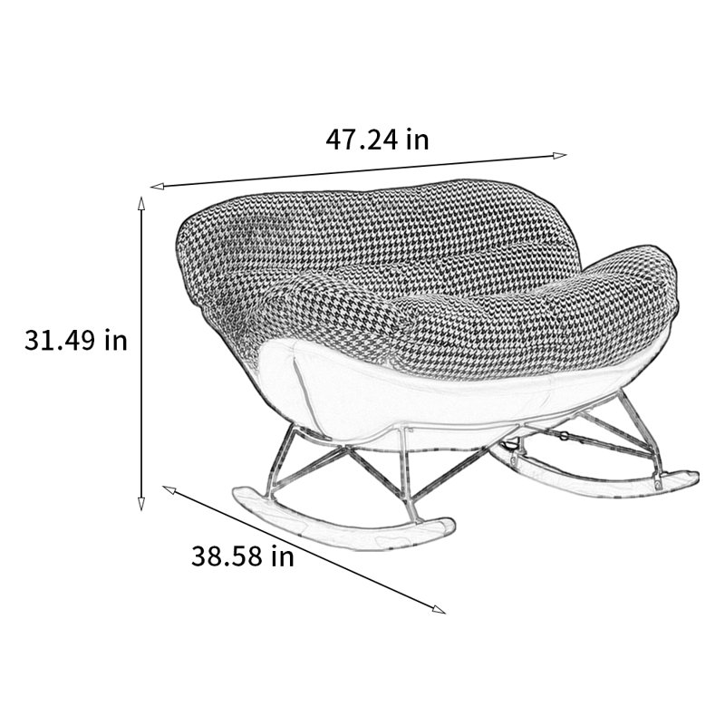 Embedded design comfortable rocking chair, Orange, White