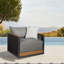 Chaise de patio en teck avec coussins Chandana