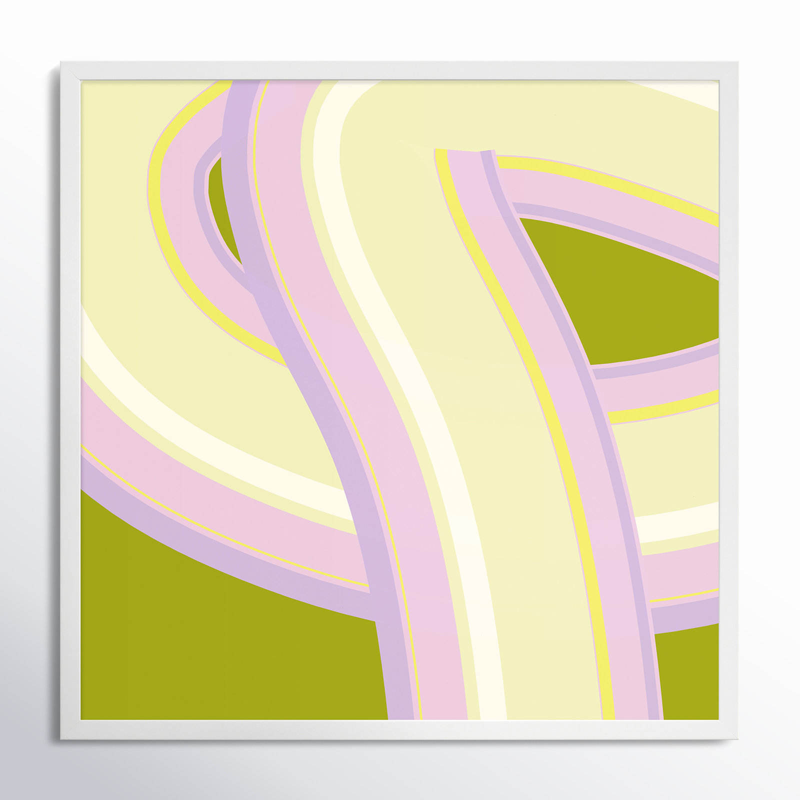Bubblegum Twist by Jacques Pilon, White Wood, 30" H x 30" W x 1.25" D