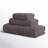Olender Certified Egyptian Cotton Medium Weight Textured Soft Absorbent Solid 3 Piece Assorted Bathroom Towel Set-2101635586