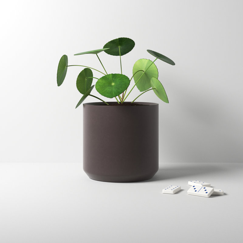 Parsons Handmade Ceramic Pot Planter, Black, 6.75" H x 7" W x 7" D