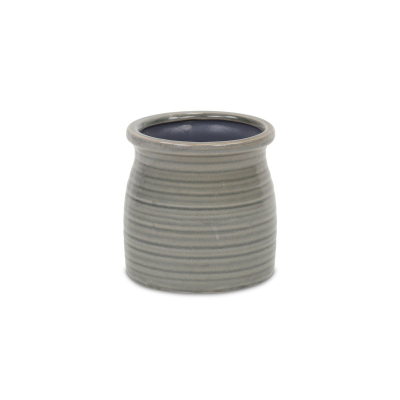 Pot à fleurs en céramique Mott, Gris, H 4 po x l 3,75 po x P 3,75 po