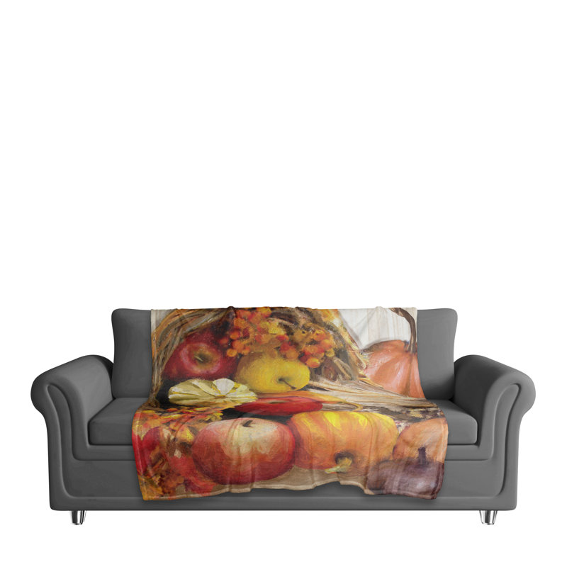 Fall Cornucopia Hand Woven Throw Blanket