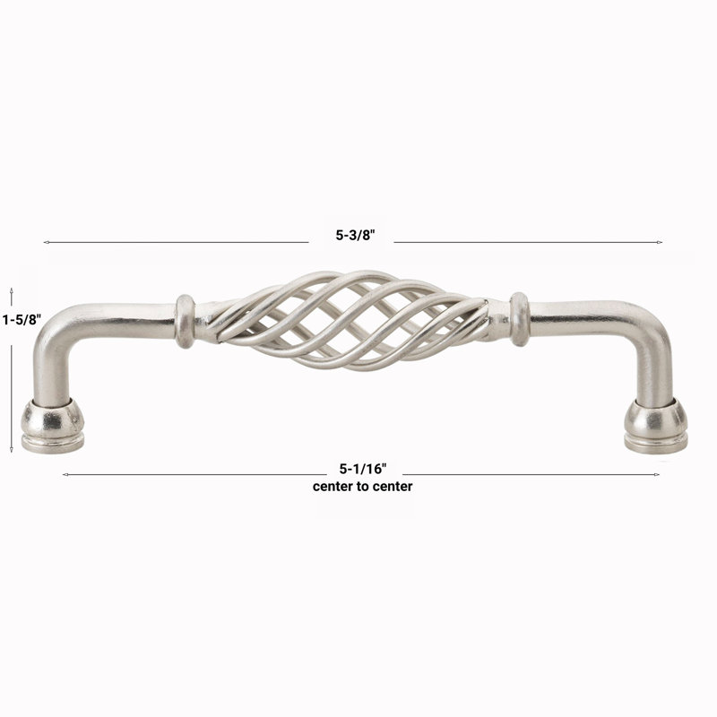 Poignée cage à oiseau 5 1/16 po (ensemble de 25), 5.0625", Nickel satiné, 25