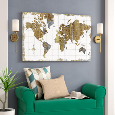 « gilded map », impression sur toile
