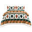 Printed Bedspreads 3 Piece Trendy Multi Comforter Bed Throw with Matching Pillow Shams