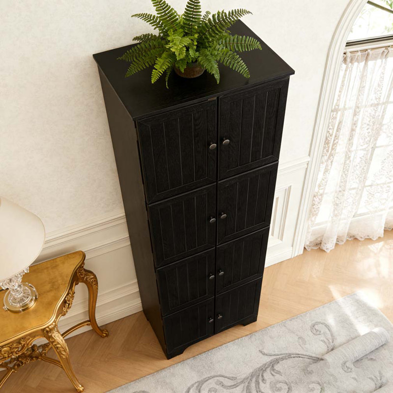 Armoire de rangement de 72,4 po de hauteur, Noir