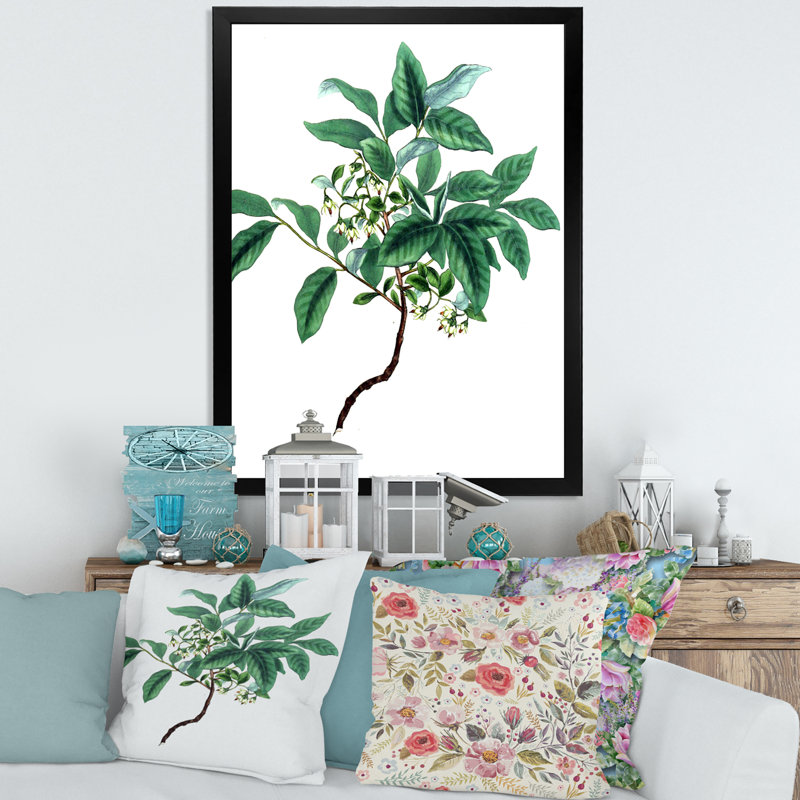 «Leaves Plants IV», reproduction sur toile encadrée, H 32 po x l 16 po x P 1 po, Cadre flottant noir