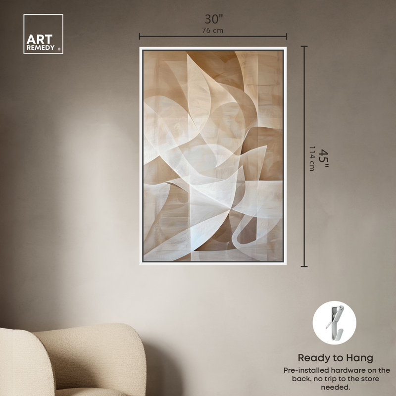 Art Remedy Scattered Thoughts Framed Abstract Shapes 57624, White Framed, 46" H x 31" W