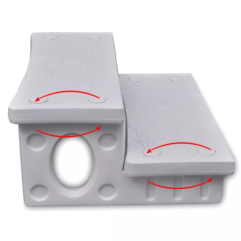 Spa Steps Outdoor Patio Multipurpose Reversible Tread Multi Colours, White