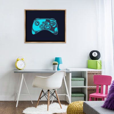 Art mural sur toile flottante encadrée "Gaming contrôleur" par Daphne Polselli